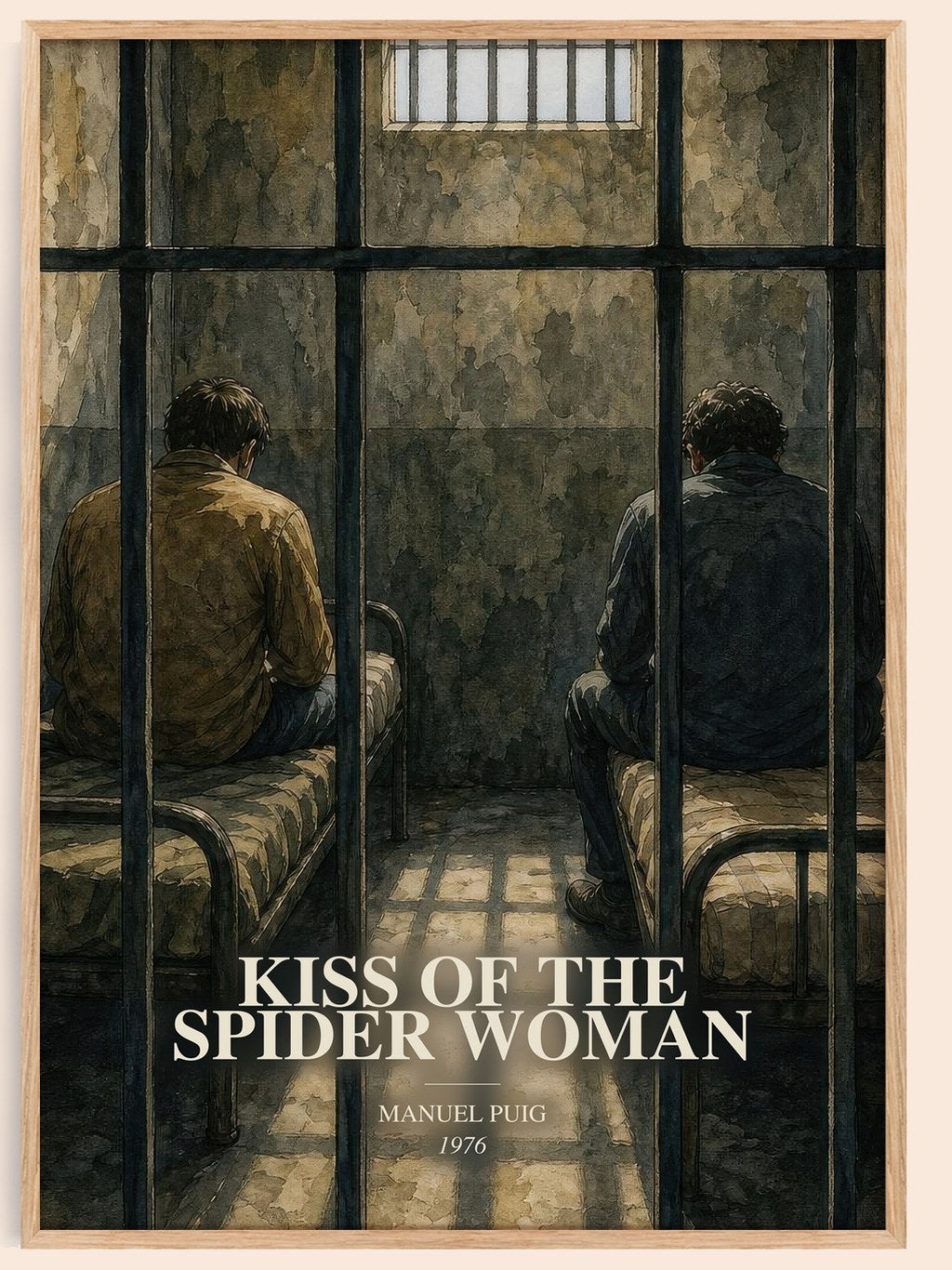 Kiss of the Spider Woman watercolour book poster by Manuel Puig – framed literary art print