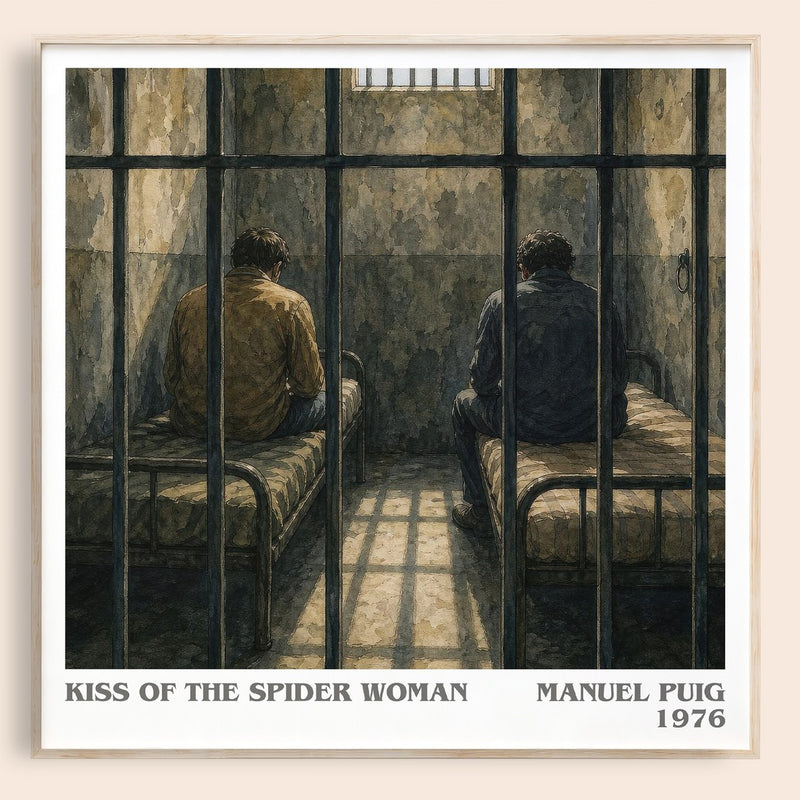 Kiss of the Spider Woman literary book poster by Manuel Puig – framed literary art print