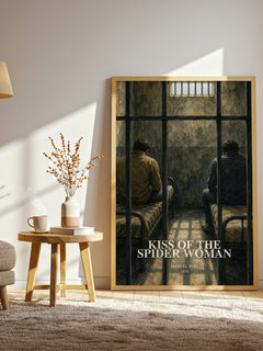 Kiss of the Spider Woman watercolour print in frame leaning in hallway – literary fiction wall art
