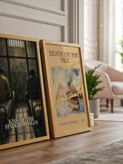 Kiss of the Spider Woman watercolour print framed by window – literary home decor