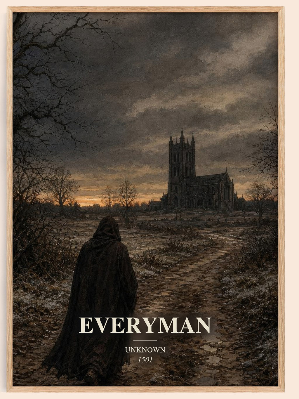 Everyman watercolour book poster by Unknown – framed literary art print