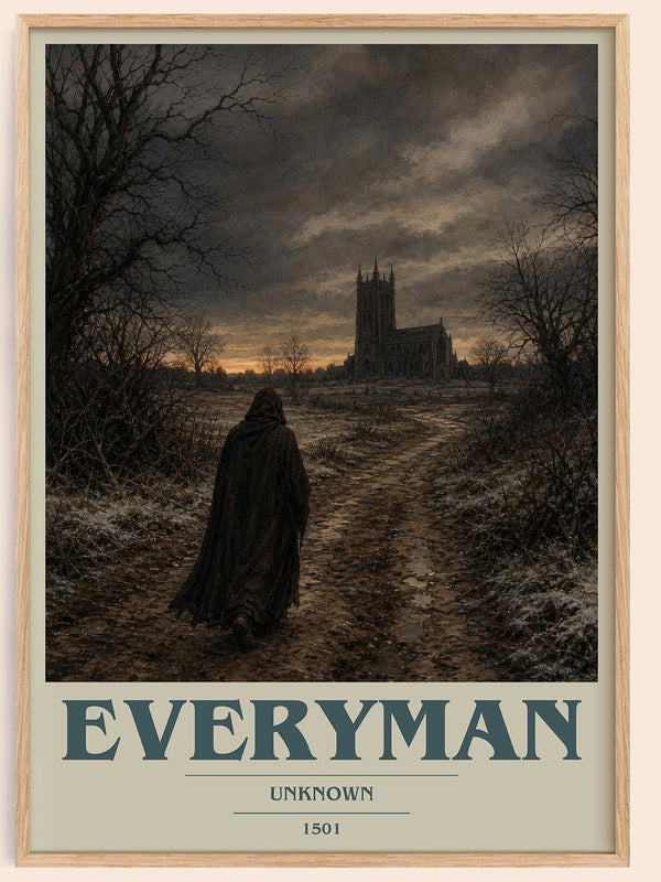 Everyman book cover book poster by Unknown – framed literary art print