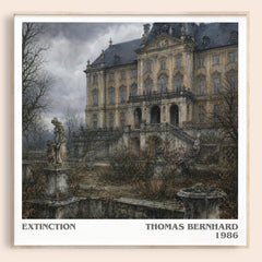 Extinction literary book poster by Thomas Bernhard – framed literary art print