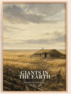 Giants in the Earth watercolour book poster by Ole Edvart Rolvaag – framed literary art print