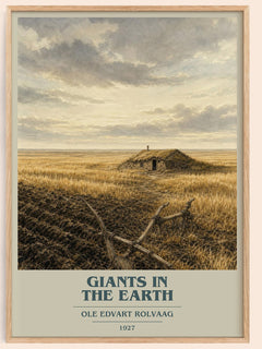 Giants in the Earth book cover book poster by Ole Edvart Rolvaag – framed literary art print
