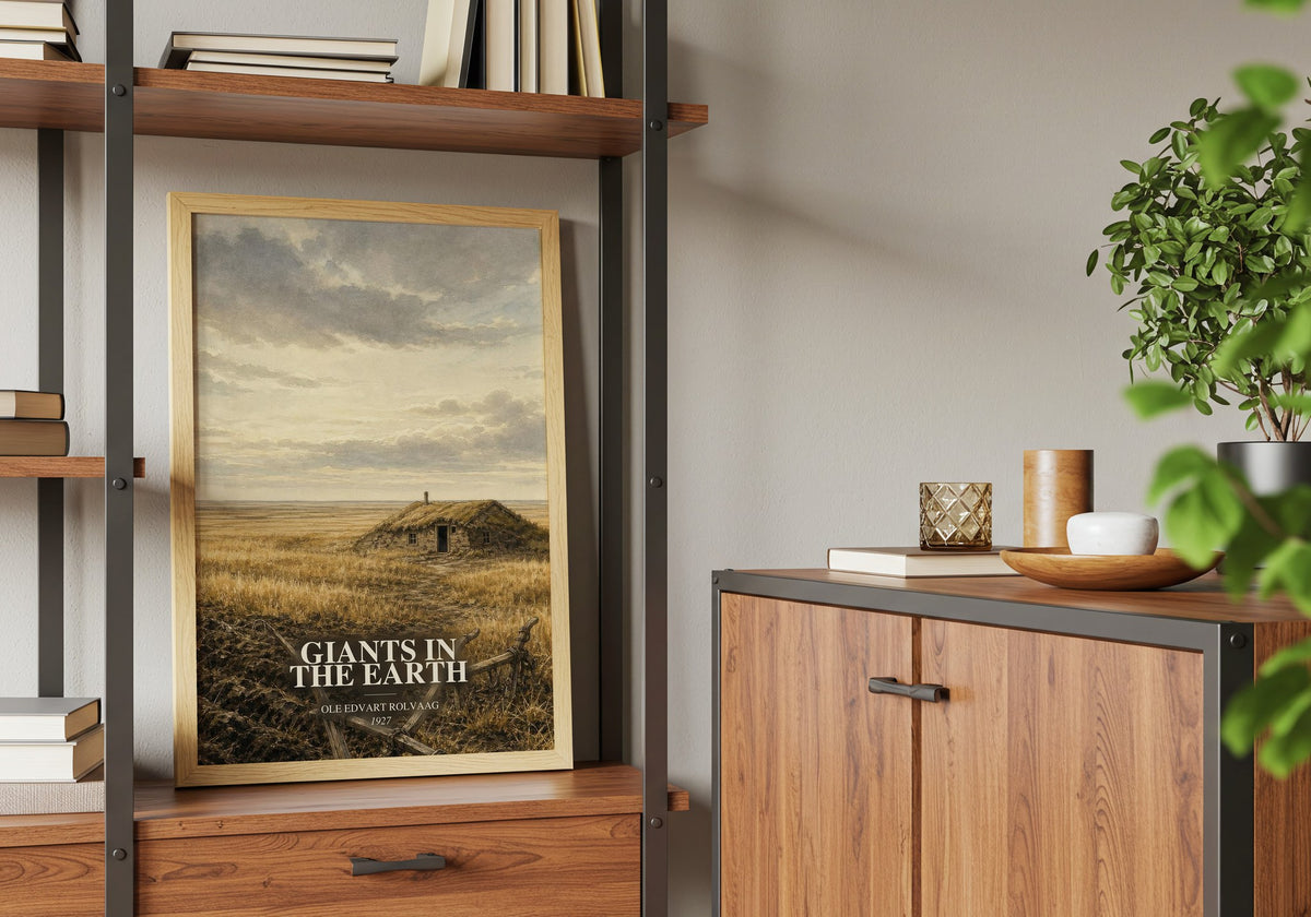 Giants in the Earth book watercolour illustration paper finish options – matte satin gloss