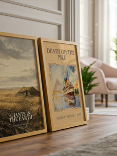 Giants in the Earth watercolour print framed by window – literary home decor