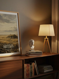 Giants in the Earth watercolour print on bookshelf – Ole Edvart Rolvaag fan gift