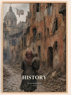 History watercolour book poster by Elsa Morante – framed literary art print