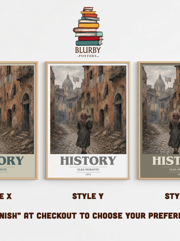 History book cover print in frame leaning in hallway – historical fiction wall art