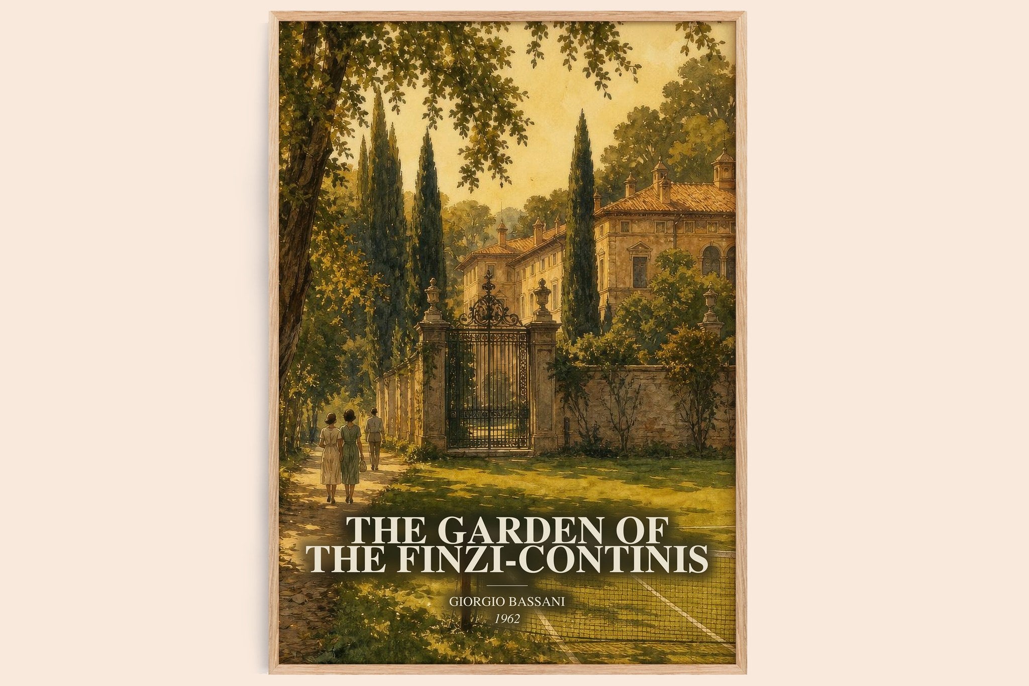 The Garden of the Finzi-Continis Book Watercolour Illustration by Giorgio Bassani