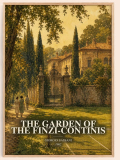 The Garden of the Finzi-Continis watercolour book poster by Giorgio Bassani – framed literary art print
