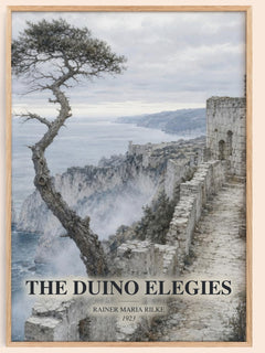The Duino Elegies watercolour book poster by Rainer Maria Rilke – framed literary art print