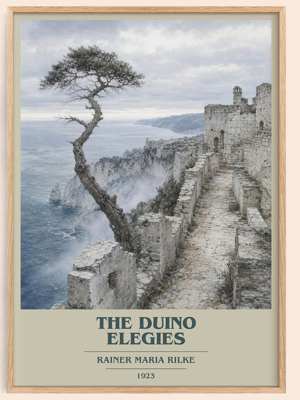The Duino Elegies book cover book poster by Rainer Maria Rilke – framed literary art print