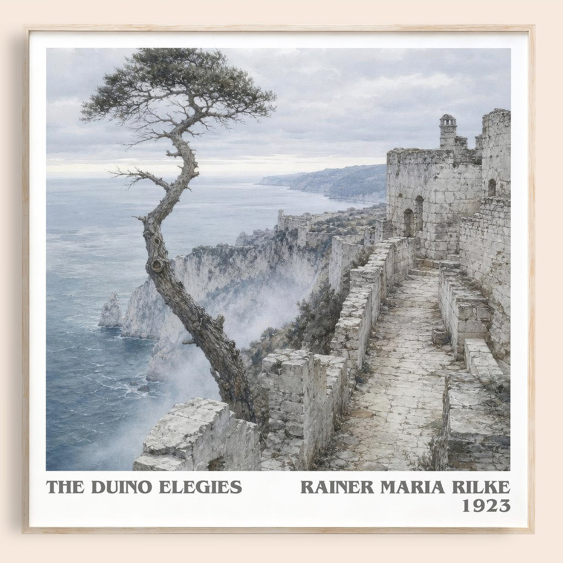 The Duino Elegies literary book poster by Rainer Maria Rilke – framed literary art print