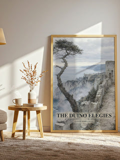 The Duino Elegies watercolour print in frame leaning in hallway – poetry wall art