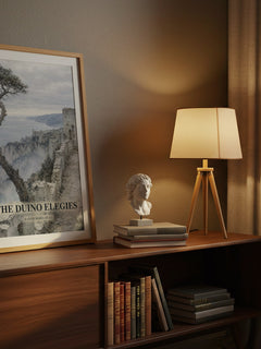 The Duino Elegies watercolour print on bookshelf – Rainer Maria Rilke fan gift
