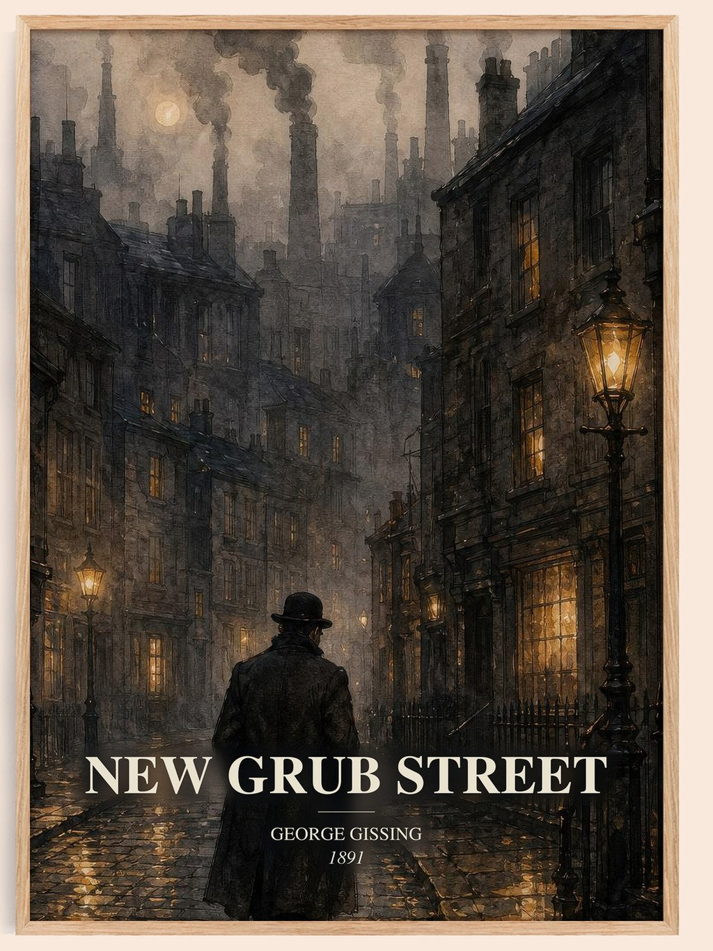New Grub Street watercolour book poster by George Gissing – framed literary art print