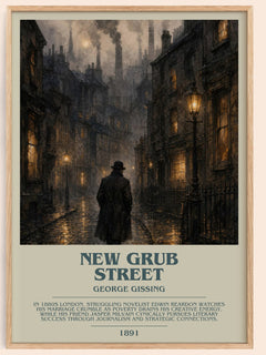 New Grub Street bookish book poster by George Gissing – framed literary art print