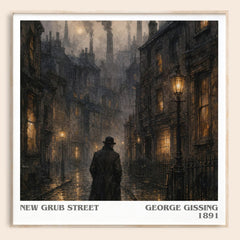 New Grub Street literary book poster by George Gissing – framed literary art print