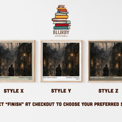 New Grub Street literary print framed by window – literary home decor