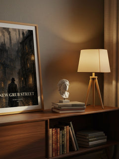New Grub Street watercolour print on bookshelf – George Gissing fan gift