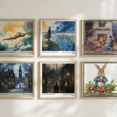 New Grub Street literary print in frame leaning in hallway – literary fiction wall art