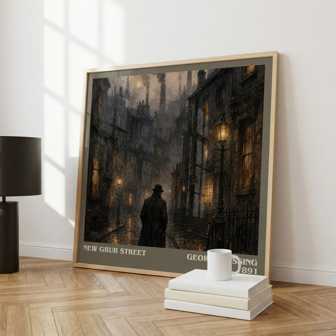 New Grub Street literary art print colour and style options – George Gissing book art