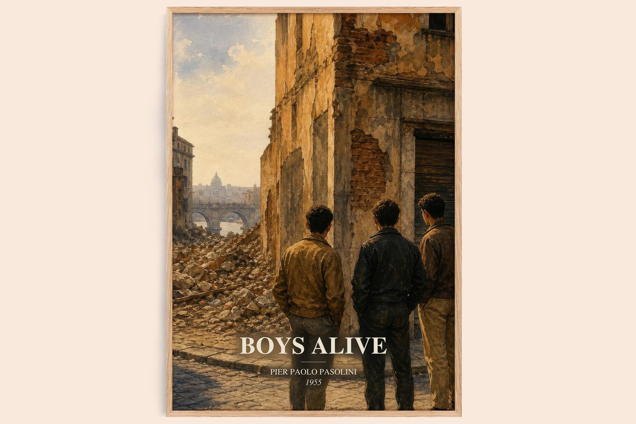 Boys Alive Book Watercolour Illustration by Pier Paolo Pasolini