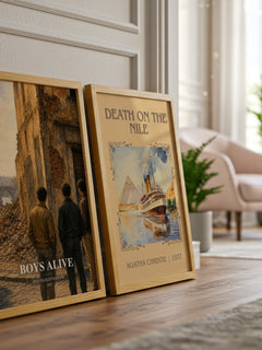 Boys Alive watercolour print framed by window – literary home decor