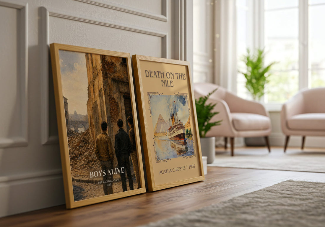 Boys Alive watercolour print framed by window – literary home decor