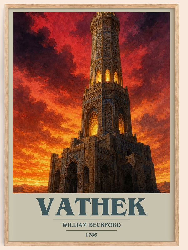 Vathek book cover book poster by William Beckford – framed literary art print