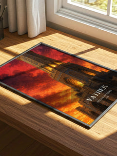 Vathek watercolour book poster framed on wall – gothic wall art