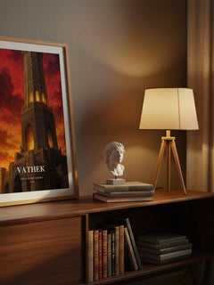 Vathek watercolour print on bookshelf – William Beckford fan gift
