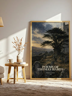 Poems Of Thomas Hardy watercolour print in frame leaning in hallway – poetry wall art