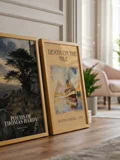 Poems Of Thomas Hardy watercolour print framed by window – literary home decor