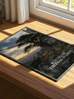 Poems Of Thomas Hardy watercolour book poster framed on wall – poetry wall art
