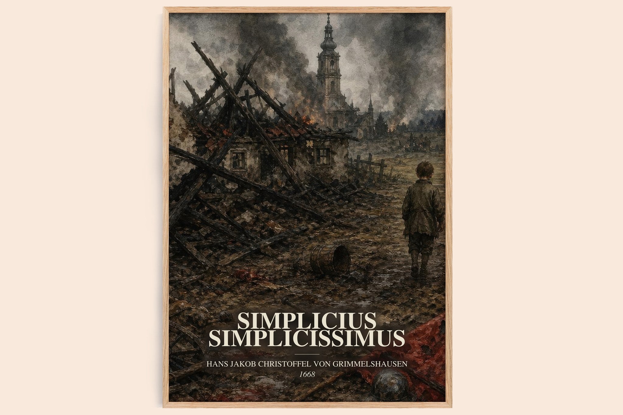 Simplicius Simplicissimus Book Watercolour Illustration by Hans Jakob Christoffel von Grimmelshausen