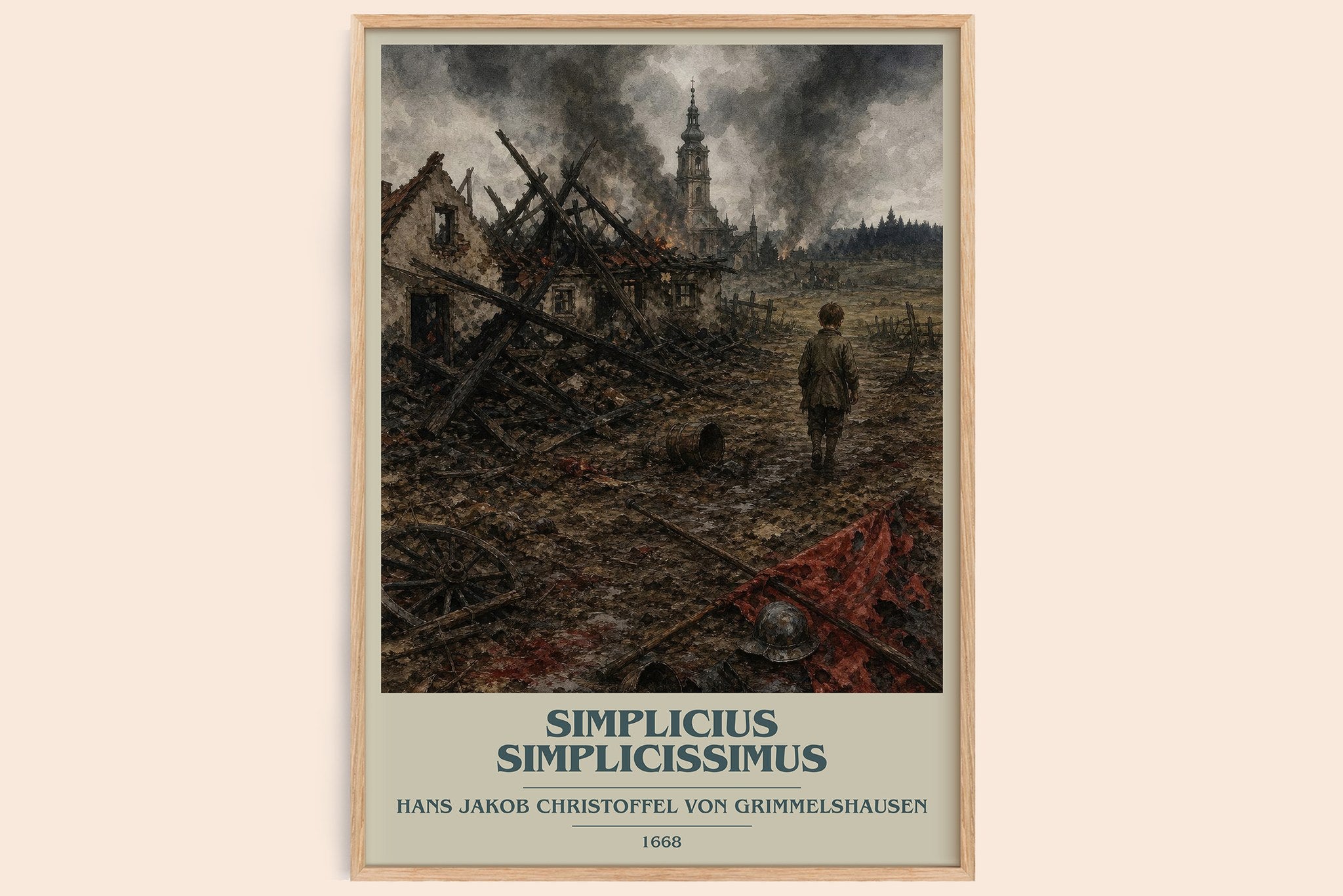 Simplicius Simplicissimus Book Cover Poster by H. Grimmelshausen