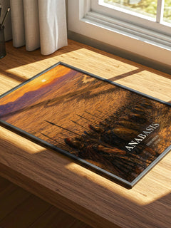 Anabasis watercolour book poster framed on wall – non fiction wall art