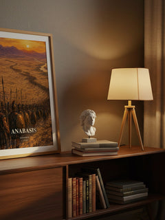Anabasis watercolour print on bookshelf – Xenophon fan gift