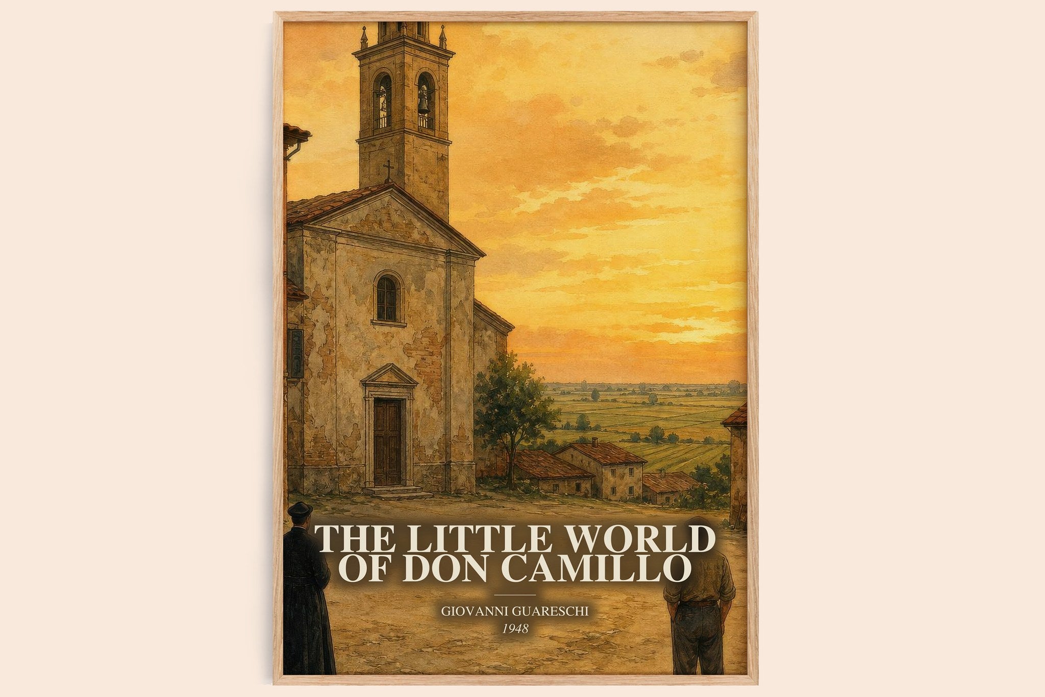 The Little World Of Don Camillo Book Watercolour Illustration by Giovanni Guareschi