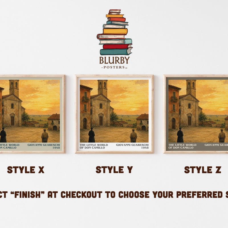 The Little World Of Don Camillo literary print in frame leaning in hallway – literary fiction wall art