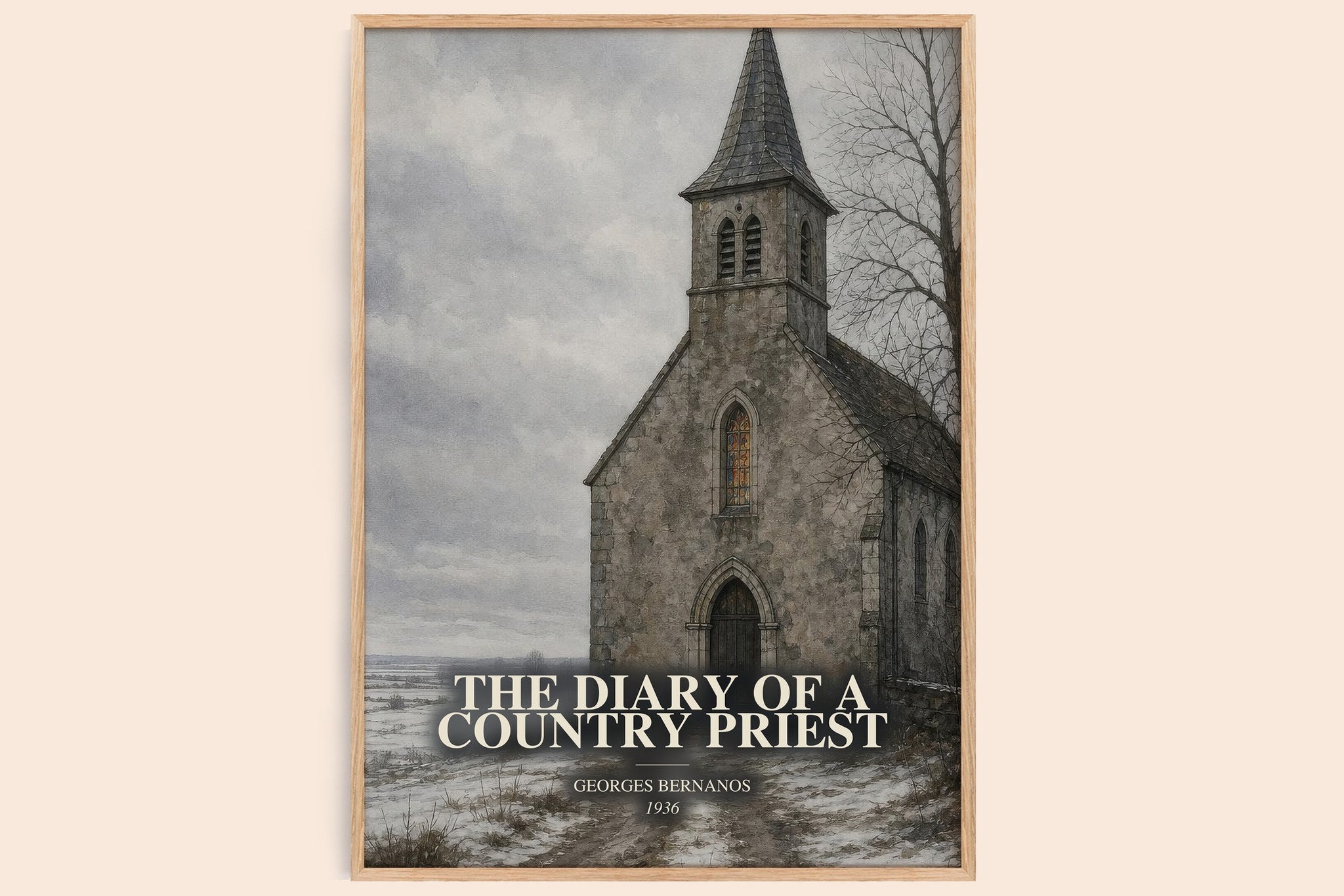 Diary of a Country Priest Book Watercolour Illustration by G. Bernanos
