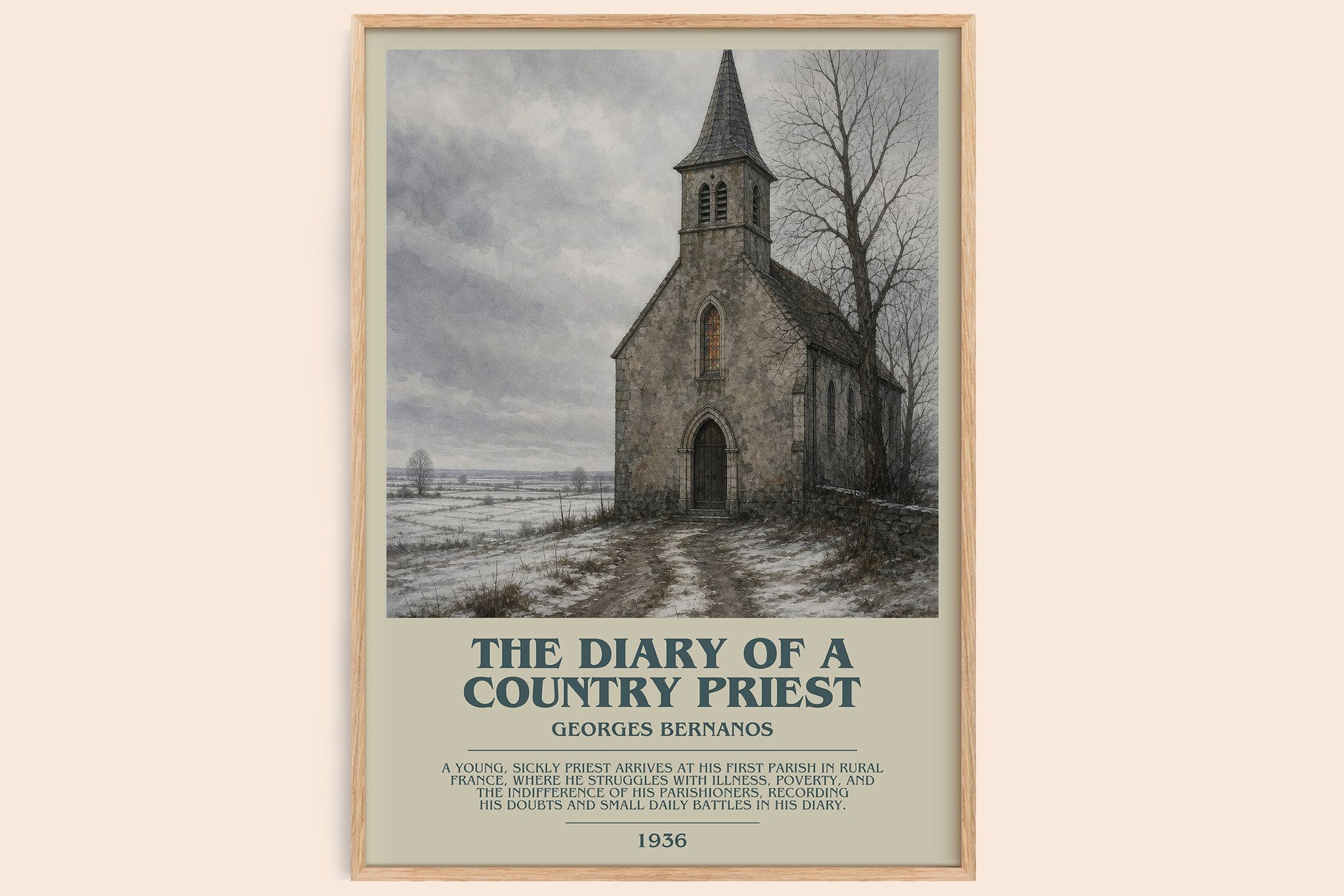 The Diary of a Country Priest Bookish Wall Art by Georges Bernanos
