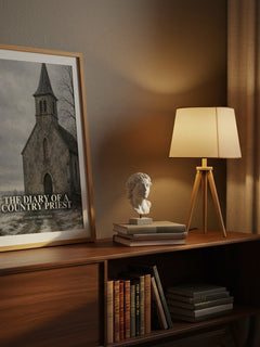 The Diary of a Country Priest watercolour print on bookshelf – Georges Bernanos fan gift