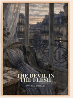 The Devil in the Flesh watercolour book poster by Raymond Radiguet – framed literary art print