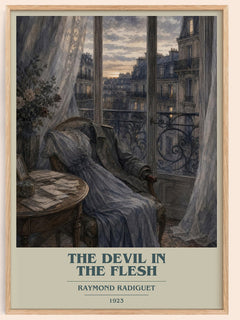 The Devil in the Flesh book cover book poster by Raymond Radiguet – framed literary art print