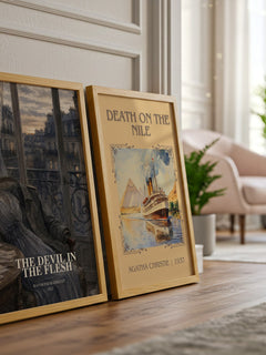 The Devil in the Flesh watercolour print framed by window – literary home decor