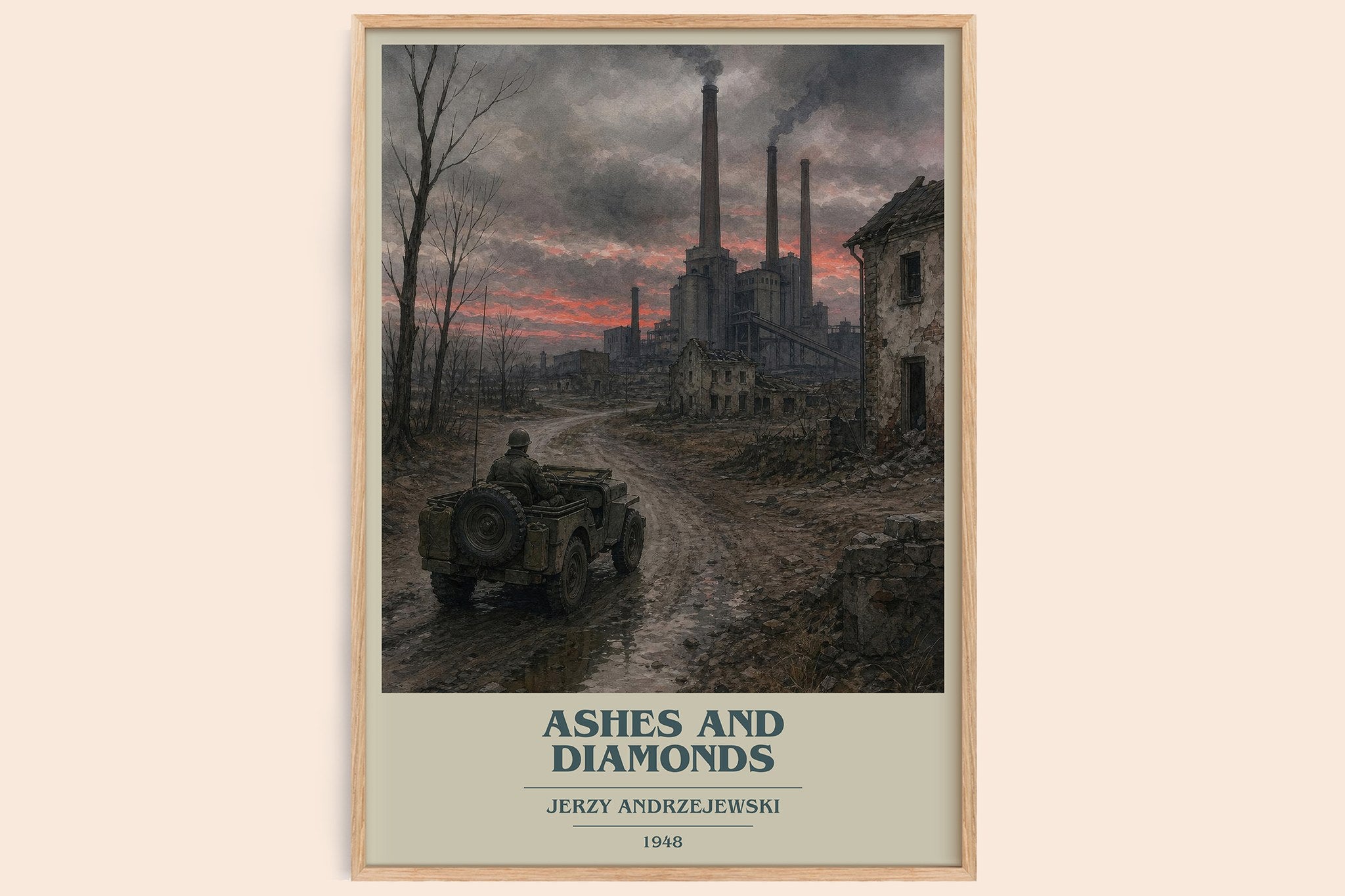 Ashes and Diamonds Book Cover Poster by Jerzy Andrzejewski